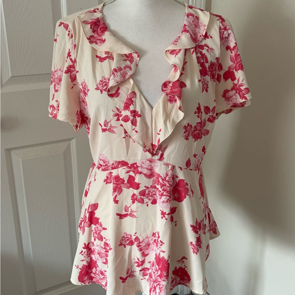 Torrid Floral Ruffle Blouse